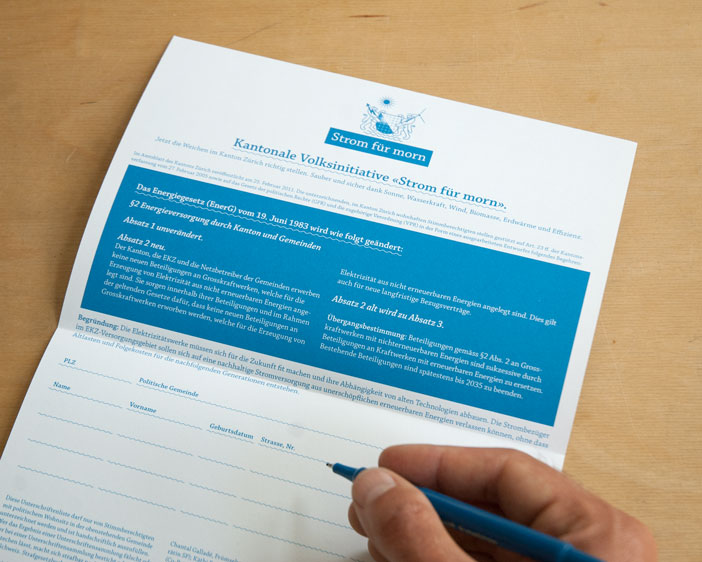 Unterschriften-Bogen Initiative